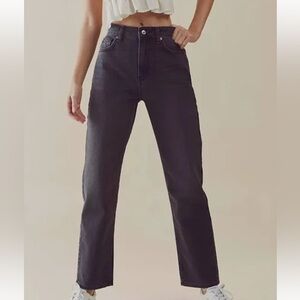 We The Free Pacifica High Waist Straight Leg Jean - worn black wash